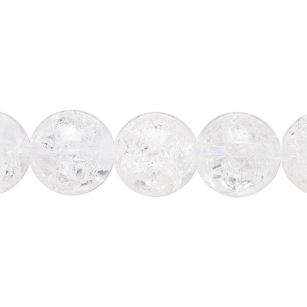 Ice flake quartz 1pkg1, round bead 15.5-16 inch 12mm image number 0