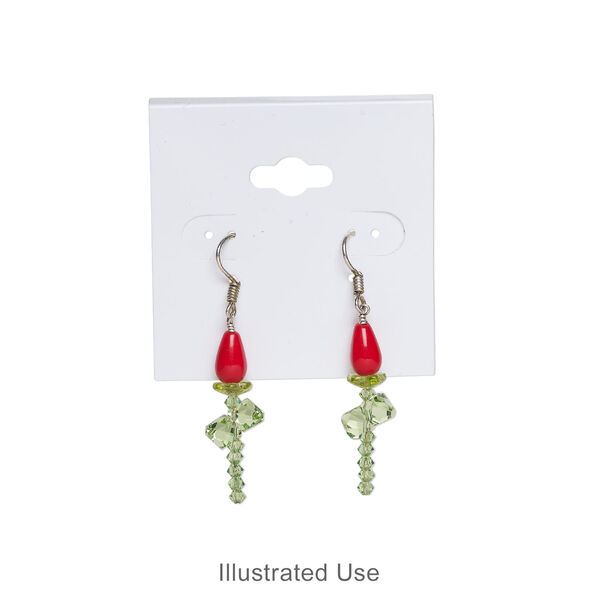 Earring card, PVC plastic, opaque white, 2x2 inch square. Sold per pkg of 100. image number 1