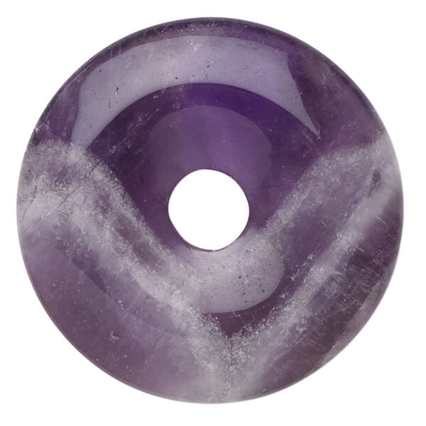 Component, amethyst (natural), 25mm round donut, C grade, Mohs hardness 7. Sold individually. image number 0