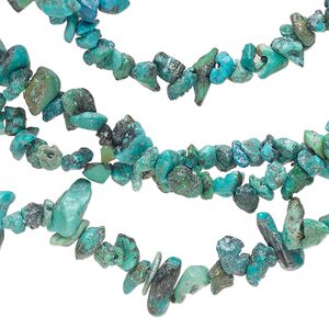 Turquoise 1pkg1, chip bead 34 inch small to large