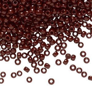 Seed bead, TOHO BEADS®, glass, pkg/250g, #8 round, opaque oxblood (TR-08-46).