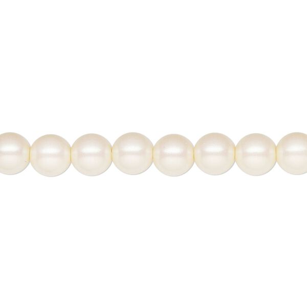 Pearl 200pk pearlescent cream, Preciosa Czech crystal 6mm round image number 0