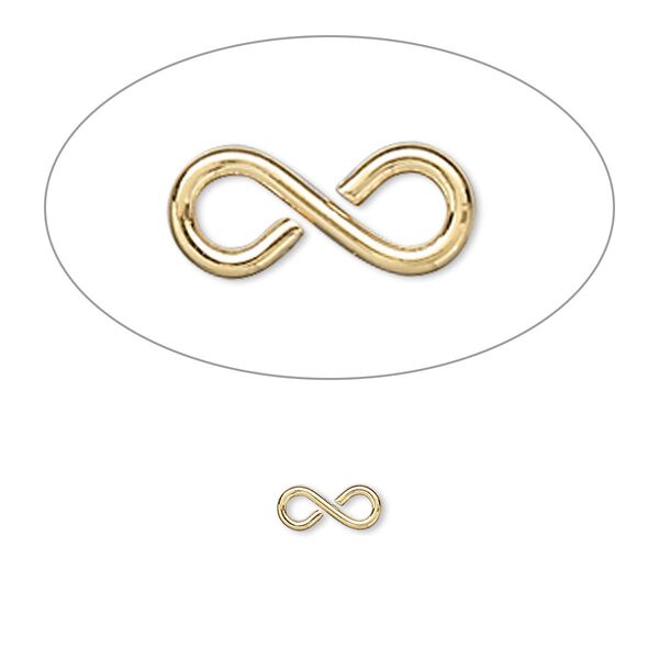 Link, gold-plated brass, 7x3mm figure 8. Sold per pkg of 500. image number 0