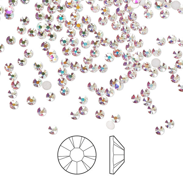 Flat back 144pk crystal AB foil back, Preciosa MAXIMA Czech crystal rhinestone 2.1-2.3mm chaton rose round SS7 image number 0