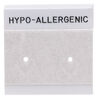 Earring card, flocked plastic, grey and black, 1x1-inch square with "HYPO-ALLERGENIC." Sold per pkg of 100. image number 0