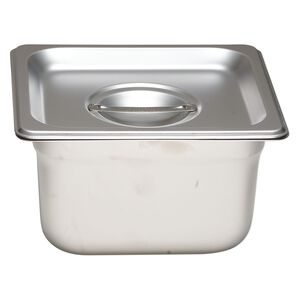 Storage container, stainless steel, 7 x 6-1/2 x 4 inches with lid. Sold per 2-piece set.