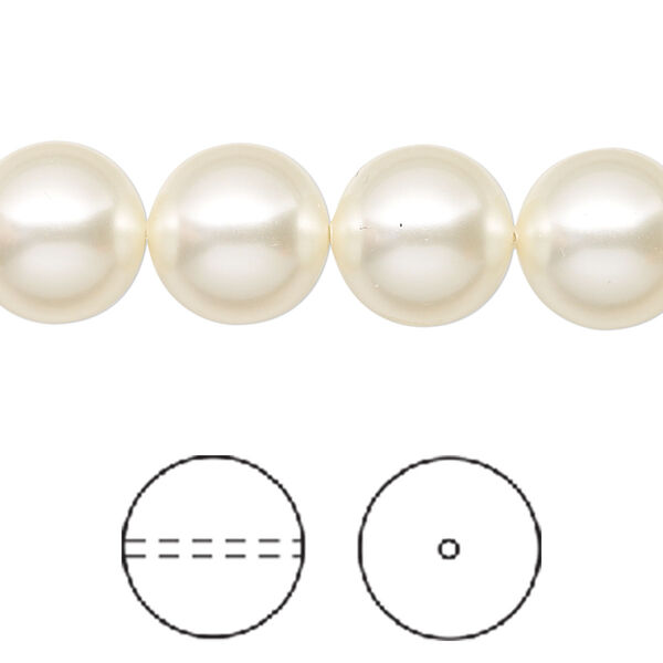 Pearl 10pk cream, Crystal Passions® 12mm round 5810 image number 0