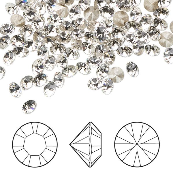 Chaton 144pk crystal foil back, Crystal Passions® 4mm round PP32 1028 image number 0