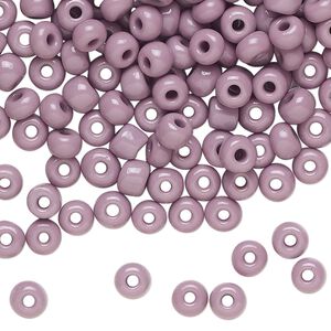 Seed bead glass 1pk #4 round, 50 gram opaque violet