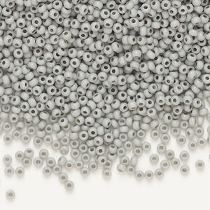 Seed bead, Preciosa Ornela Czech glass, 1pkg50g, 2.0-2.2mm rocaille, opaque matte terra dyed moonstone chalkwhite (06442)