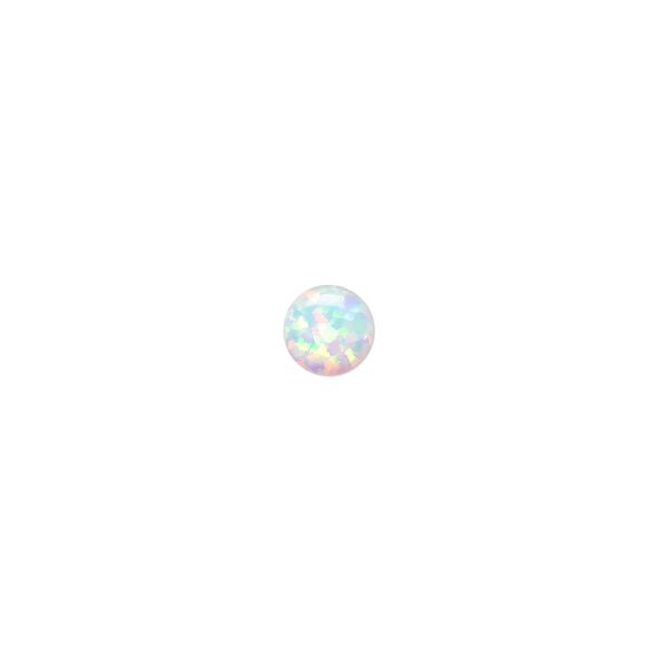 Cabochon, "opal" (silica and epoxy) (man-made), white, 6mm calibrated round. Sold per pkg of 2. image number 0