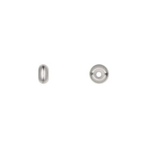 Bead keeper, stainless steel and silicone, clear, 6x3mm rondelle, fits 1.7mm chain or cord. Sold per pkg of 4.