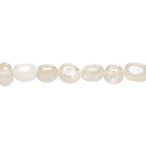 White moonstone 1pkg1, hand-cut nugget bead natural 14 inch mini