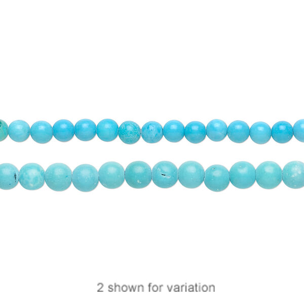 Bead, magnesite (dyed / stabilized), blue, 3mm round, B grade, Mohs hardness 3-1/2 to 4. Sold per 15-1/2" to 16" strand. image number 0