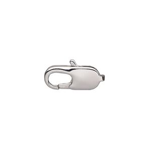 Clasp lobster claw 1pkg10, 18x7mm oval, stainless steel 1-strand