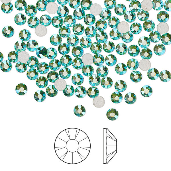 Flat back 144pk Caribbean Sea AB foil back, Preciosa MAXIMA Czech crystal hotfix rhinestone 3-3.2mm chaton rose round SS12 image number 0