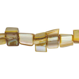 Mother-of-pearl shell 1pkg1, triangle tube bead 15 inch golden rod 6x5mm-15x9mm