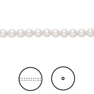 Pearl 100pk iridescent dove grey, Crystal Passions® 4mm round 5810