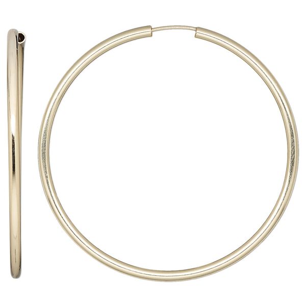 Earring hoop 1pkg2 14Kt gold-filled, 50mm / 2mm width / endless loop, 1 pair image number 0
