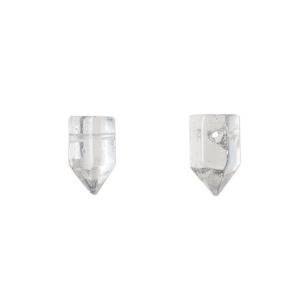 Bead, quartz crystal (natural), 11x5mm-13x6mm hand-cut top-drilled point, B grade, Mohs hardness 7. Sold per pkg of 2. image number 0