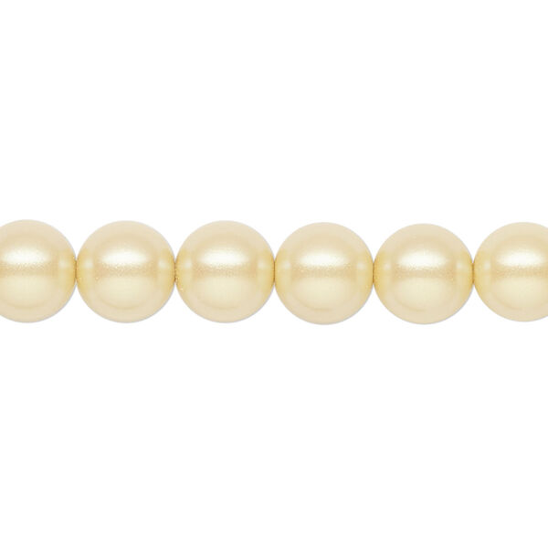 Pearl 100pk pearlescent yellow, Preciosa Czech crystal 8mm round image number 0