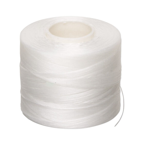 Thread, Nymo®, nylon, white, size B. Sold per 350-yard spool. image number 0