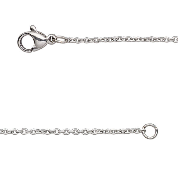 Chain, stainless steel, 1.5mm cable, 20 inches with lobster claw clasp. Sold individually. image number 0