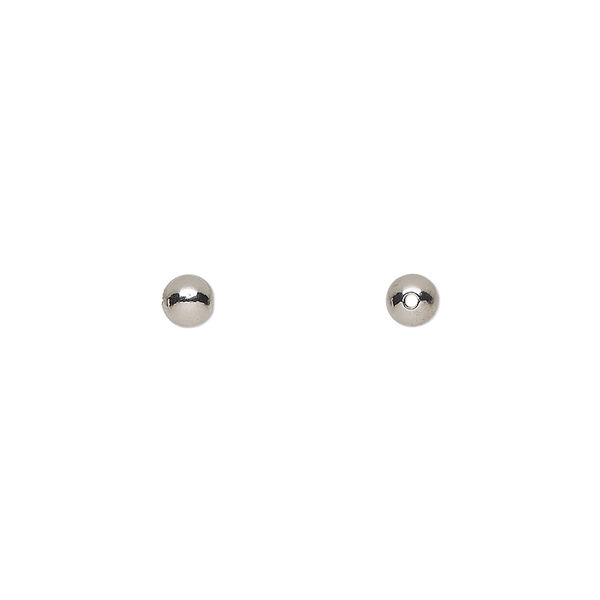 Bead, stainless steel, 4mm round. Sold per pkg of 10. image number 0