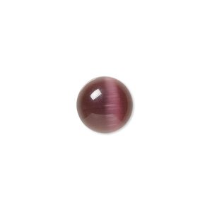 Cabochon, cat's eye glass (fiber optic glass), purple, 12mm calibrated round, quality grade. Sold per pkg of 10.