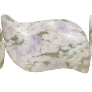 Peace "jade" 1pkg1, wavy curve bead natural, 15 inch 40x26mm-41x27mm