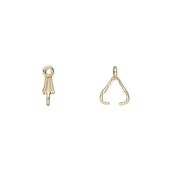 Bail, JBB Findings, ice-pick, brass, 11x3mm, 6mm grip length. Sold per pkg of 10. image number 0