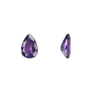 Amethyst 1pkg1, hand-cut faceted pear gem natural 10x7mm