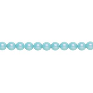 Pearl 500pk iridescent light turquoise, Swarovski® 4mm round 5810