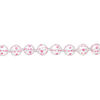 Bead, glass 1pkg8, opaque pink and white, 16mm hand-painted round. image number 1