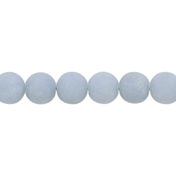 Bead, angelite (natural), matte, 8mm round, B grade, Mohs hardness 3 to 3-1/2. Sold per 8-inch strand, approximately 25 beads. image number 0