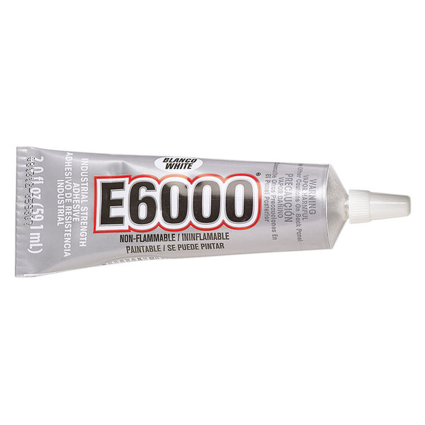Adhesive, E6000®, pkg/2-fluid-ounce tube, white. image number 0