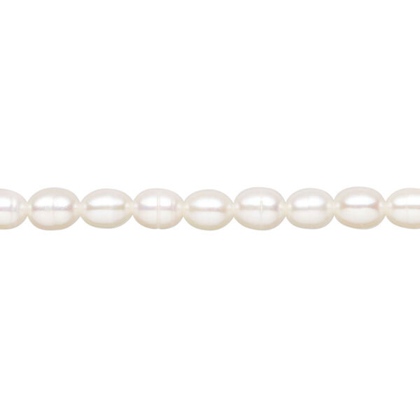 Freshwater pearl 1pkg1, rice, 15 inch bright white 4-5mm cultured image number 0