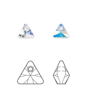 Drop 6pk crystal AB, Crystal Passions® 8mm pendant mini triangle 6628