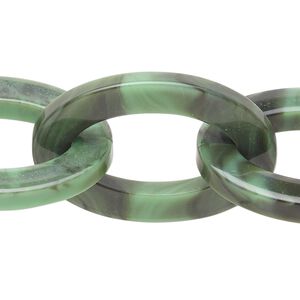 Chain, acrylic, pkg/14 inches, multi-green, 26-27mm cable.