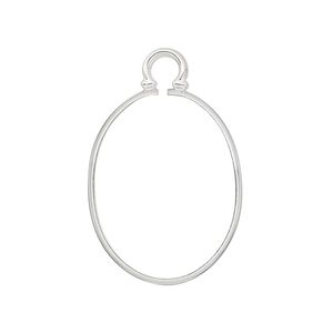 Drop, Cinch Mount, sterling silver, 25x18mm oval setting. Sold individually.