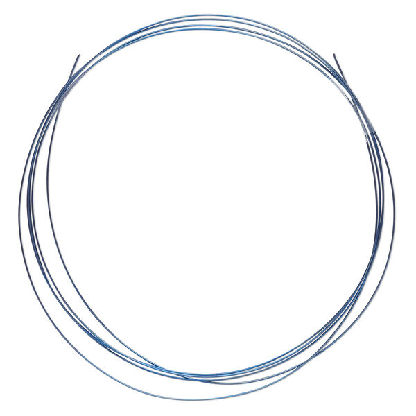 Wire, anodized niobium, dark blue, half-hard, round, 22 gauge. Sold pkg of 5 feet. image number 0