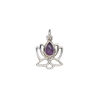 Amethyst / sterling silver 1pkg1, open lotus drop natural antiqued 12x12mm image number 1