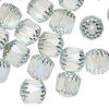 Bead 1pkg40 Czech dipped d&eacute;cor glass, light blue Apollo AB, 10mm round cathedral. image number 0