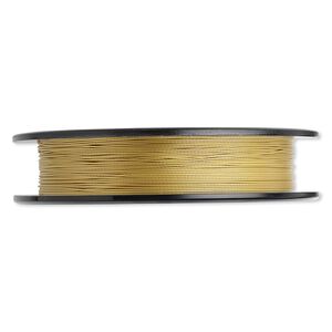 Beading wire, Tigertail™, nylon-coated stainless steel, gold, 3 strand, 0.015-inch diameter. Sold per 100-foot spool.
