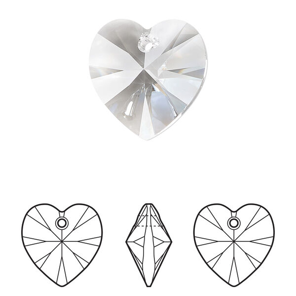 Drop 72pk crystal, Swarovski® 18mm pendant heart 6228 image number 0