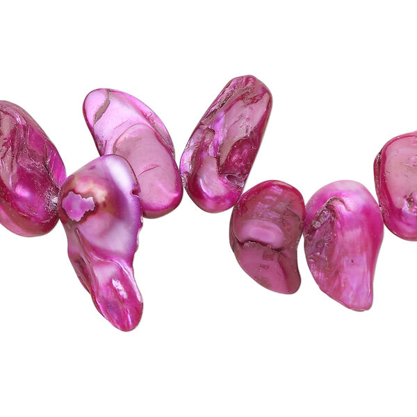 Pearl 1pkg1 freshwater, top-drilled baroque, 15 inch dark fuchsia 7x6mm-21x19mm cultured image number 0