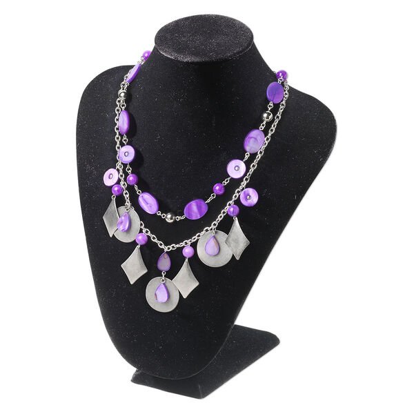 Display, necklace, velveteen and steel, black, 10-5/8 x 8 x 4 inches. Sold individually. image number 1