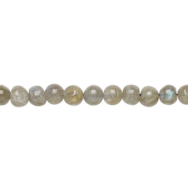 Bead, labradorite (natural), 4-6mm hand-cut round, C- grade, Mohs hardness 6 to 6-1/2. Sold per 13-inch strand. image number 0