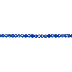 Glass 1pkg1, faceted round bead 14 inch transparent blue AB 2mm
