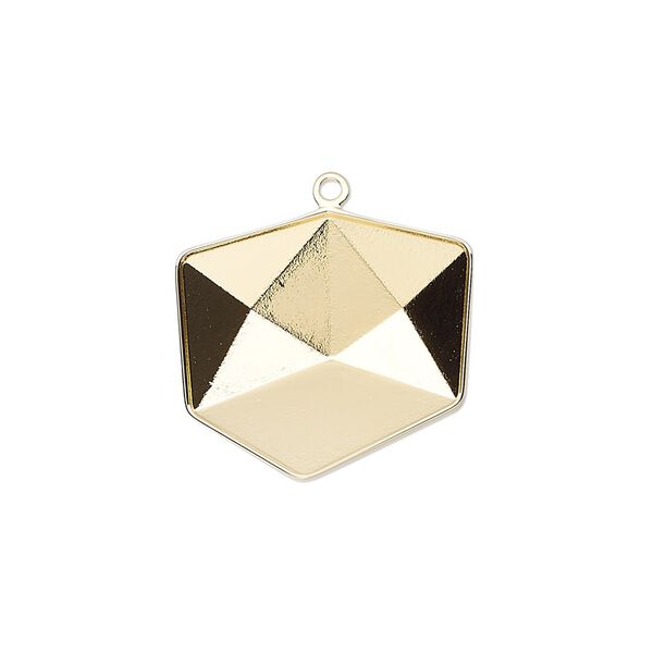 Drop, Almost Instant Jewelry®, gold-plated brass, 20.5x19.5mm with 19mm tilted dice setting (4933/C). Sold individually. image number 0